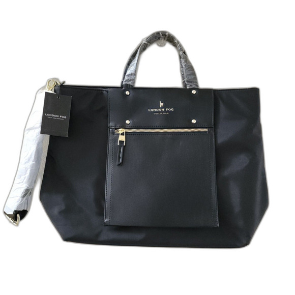 London Fog 100th Anniversary Denim Canvas Messenger Bag Snap  London Fog Black Tote Messenger Bag Purse NWT